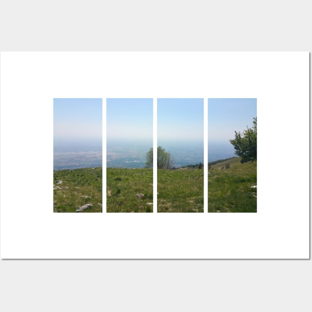 A static shot from the panoramic point Castaldia di Piancavallo; great view with a little mist over Aviano. Beautiful nature in a spring sunny day; no people around Wall Art by fabbroni-art